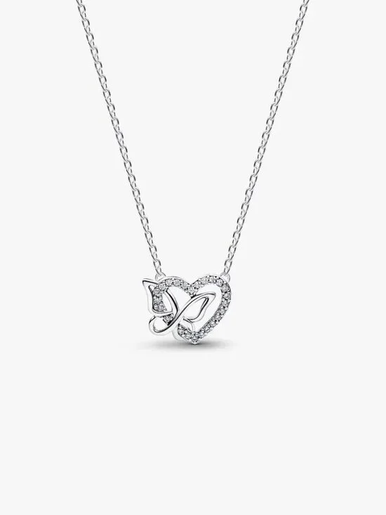 Pandora Entwined Heart & Butterfly Pendant Necklace - Picture 1 of 5